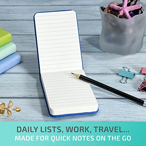 Tiny Notebook 3x4, Tear Off Small Notepad Pocket Size 4-Pack (Black) - color: Black