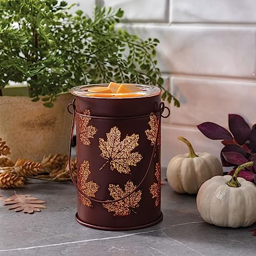 Candle Warmers Etc. Vintage Bulb Illumination Fragrance Warmer- Light-Up Warmer for Warming Scented Candle Wax Melts and Tarts to Freshen Room, Fall Leaves - size: Fall Leaves (Metal)