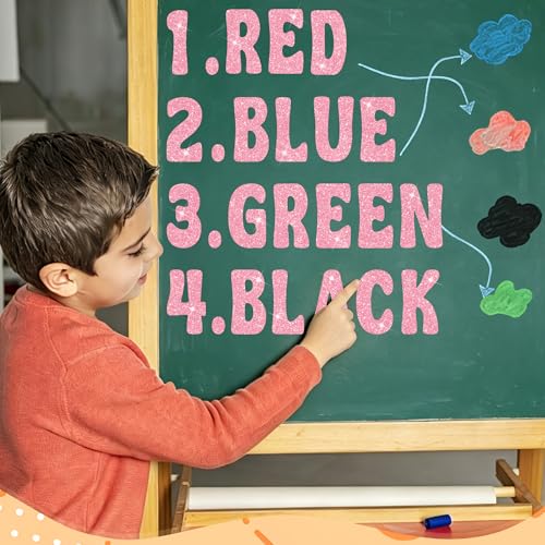 Bulletin Board Letters 129 PCS Glitter Letter Stickers Large 4 Inch, Pink - color: Pink, size: 4 Inch