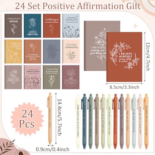 Mooliwe 48 Pcs Affirmation Notebooks Pens Bulk Gifts, Gratitude,Fresh | Small Bags Included, Motivational Notepads for Women, Daily Affirmations Journal, Stress Relief Self-care, Employee Rewards - style: Fresh
