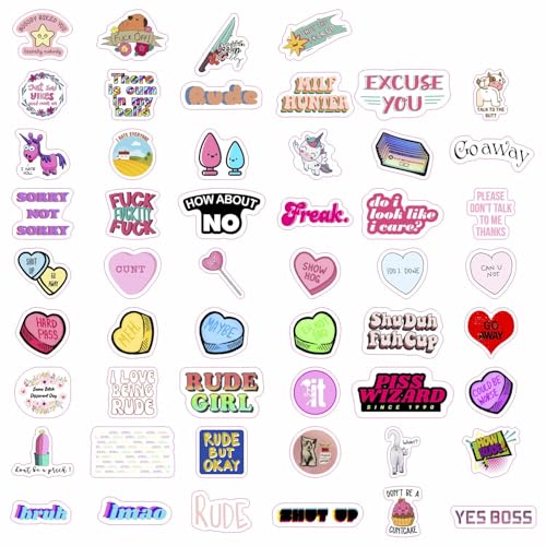 100Pcs Funny Rude Stickers for Adults, Crude Humor Stickers - Rude Gifts for Women, Gifts for Women & Men - color: Rude Stickers