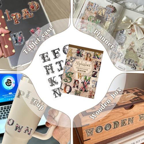 Alphabet & Number Stickers, 50 Sheets Vinyl Letters for DIY Crafts | Perfect for decorating journals, planners, scrapbooks, greeting cards, gifts, and creative DIY projects. - color: Fantasy