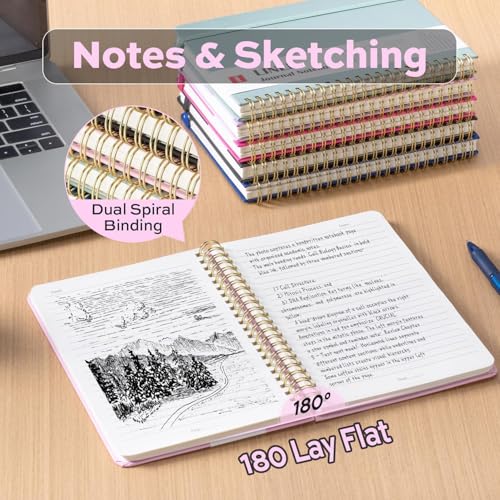deli 3 Pack Lined Spiral Journal Notebook, 160 Pages, A5 (5.5"x8") Hardcover Writing Notebook, College Ruled Spiral Bound Journal for Women & Men - Perfect for Work, School, Office & Note Taking - color: Pink, size: 3 Pack