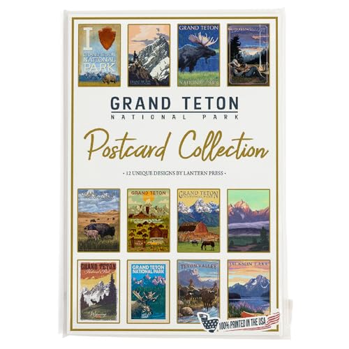 Lantern Press Grand Teton National Park - Postcard Set of 12 Different Original Hand Illustrated Postcards - color: Grand Teton National Park