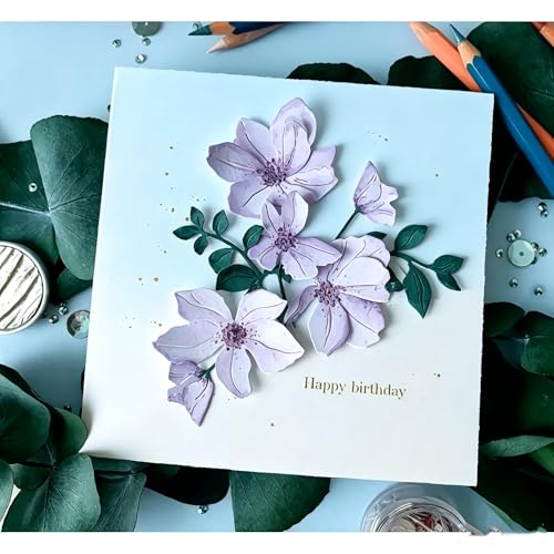Lapoo Flowers Cutting Die for Scrapbooking - Durable Metal Cutting Die for DIY Scrapbook Photo Album Decorative Paper Card, Scrapbooking Die-cuts (Peony 4.7 x 4 in) - color: Peony 4.7 x 4 in