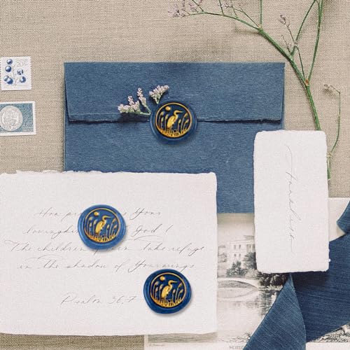 Heron Wax Seal Stamp Wedding Invitations Embossed Stamp Sealing Removable 1" Brass Wax Seal Stamp Head with Wooden Handle Envelopes Gift Packing Decoration Craft Adhesive Waxing - style: Heron