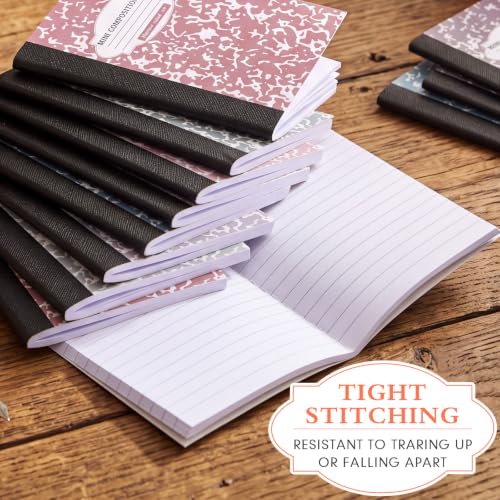 Colarr 48 Pack Mini Composition Notebook, Assorted Marble Covers 4.5 x 3.25 Inch Narrow Ruled Mini Pocket Marble Journal Notebooks for School Office, 120 Pages (60 Sheets), 12 Colors (Morandi 1) - color: Morandi 1