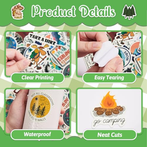 100 Pcs Outdoor Adventure Hiking Camping Adults Camp Stickers - color: Camping-pvc-029
