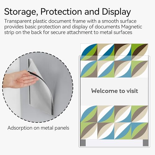 15 Pcs 8 1/2'' x 11'' Rigid Magnetic Sign Holder Magnetic Frames Clear Plastic Paper Holder with Magnet Borders Magnetic Document Holder (15Pcs) - color: 15Pcs