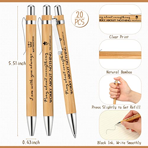Fuutreo 40 Pcs Christian Gift Set Bible Verse Prayer Journals Bible Pens Inspirational Religious Notebook Mini Scripture Pocket Notepad for Back to School Church Pastor Vbs Sunday School Office
