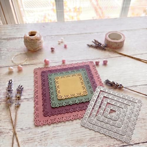 Rectangle Layers Frame Dies Cuts for Card Making Scrapbooking - color: Silver-441Square