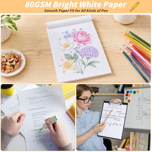 Oleitodh 20 Pack 8.5 x 11 Inch Blank Note Pads White Memo Pads - size: 8.5 x 11 inch-20Pack