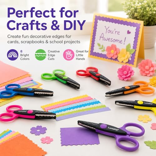 Decorative Craft Scissors Set, 16 PCS 5.5Inch Pattern Edge Scissors - size: 16 Pack