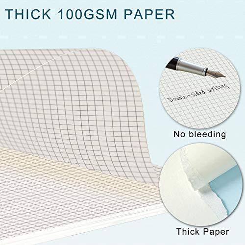 A6 Refill Paper, [3 Pack] Toplive 100GSM Thick Refillable Paper 6 Hole Filler Inserts Loose Leaf Paper 135 Sheets (270 Pages) for 6 Ring Binder Journal Notebook-Squared Paper - style: Grid 3 Pack