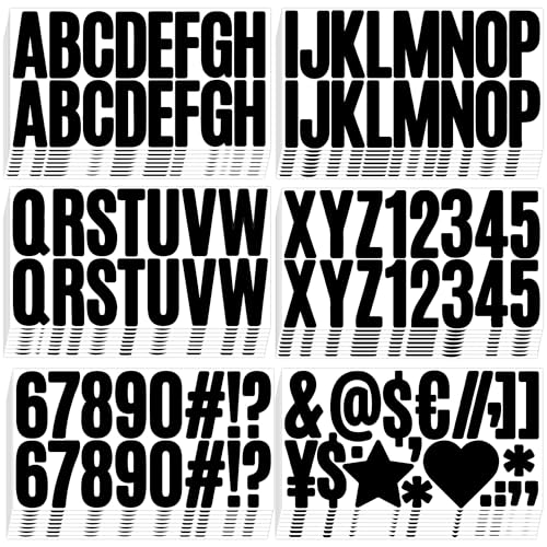 800 Pcs 48 Sheets Letter Stickers,Large Alphabet Number Stickers (Black) - color: Black