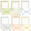 50 Pcs Stationery Paper Envelopes Set,No-Bleed Lined (6Style) | Includes 24 Writing Paper & 24 Envelopes with 24 Round Stickers, Cute Animal Letter Writing and Stationery Paper Envelopes - color: Cute Forest