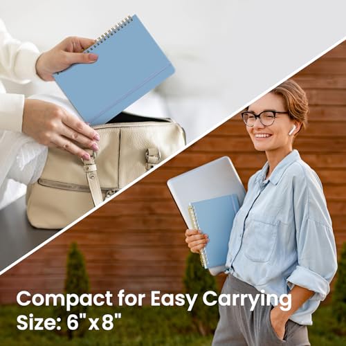 Taja Graph Spiral Notebook for Work, 5.7"x7.9" Squared Graph Paper Notebook - color: D-Blue, style: c-Graph