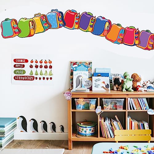 Chuangdi 60 Pcs Backpack Cutouts Cartoon Backpack for Classroom - style: Backpack