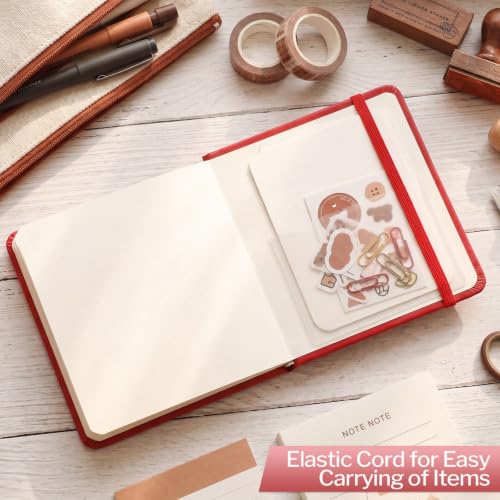 Hardcover Pocket Sketchbook, 5" × 5", 80 Sheets Small Sketch Book, Red - color: Red