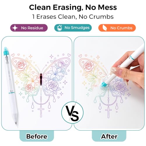 SUIN 6 Colors Erasable Gel Pens, 0.7mm Retractable Colored Pens, 18 Pens + 18 Matching Refills, Smooth Gel Pens for Notes, Planners, Journals, School and Office - color: Multicolor, size: 1 Count (Pack of 18)