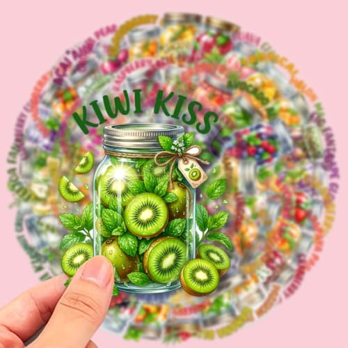 50Pcs Watercolor Fruit Jar Stickers Transparent PET Waterproof Tropical Preserve Decals DIY Decor for Water Bottle Tumbler Laptop Phone Journal Scrapbooking Luggage Ideal for Teens Adults Fruit Lovers - color: Watercolor Fruit Jar-8