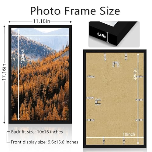 Picrit 10x16 Frame, Photo Frame for Wall Mounting Display, Black - color: Black, size: 10x16