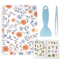 CRASPIRE 40 Sheets Sticker Book Album Sticker Collecting Organizer A5 Release Paper Reusable Waterproof Flower Floral Blank Collection Storage Holder with Scraper and Tweezer for Storaging Labels - style: Flower-029