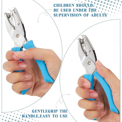 Zonon 3 Pcs Round Heart Star Blue Hole Punchers - color: Blue, style: Round Heart Star