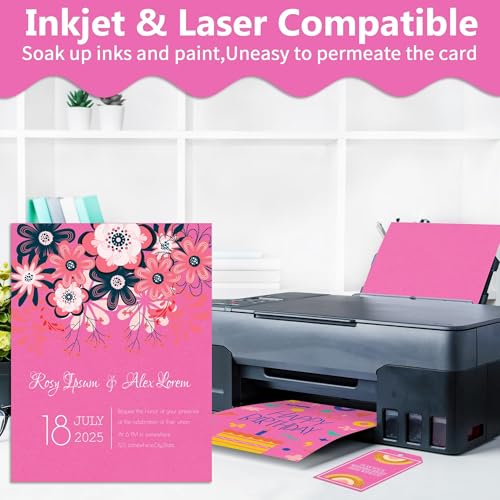 40 Sheets Bloming Rosy Cardstock 180gsm Construction Paper 8.5"x11" - color: Bloming Rosy, size: Letter Size [40 Sheets]