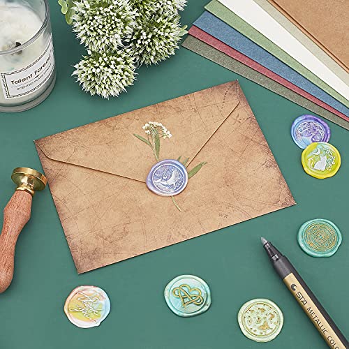 CRASPIRE Sea Turtle Wax Seal Stamp 25mm Ocean Summer Sealing Stamps Vintage Retro Brass Head Wooden Handle Removable for Wedding Invitations Envelopes Birthday Gift Packing Card Making