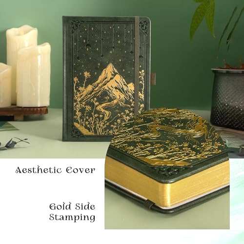 MGGAO Lined Journal Notebook for Women Men, A5 Aesthetic Notebook - color: Deep Green, size: Lined