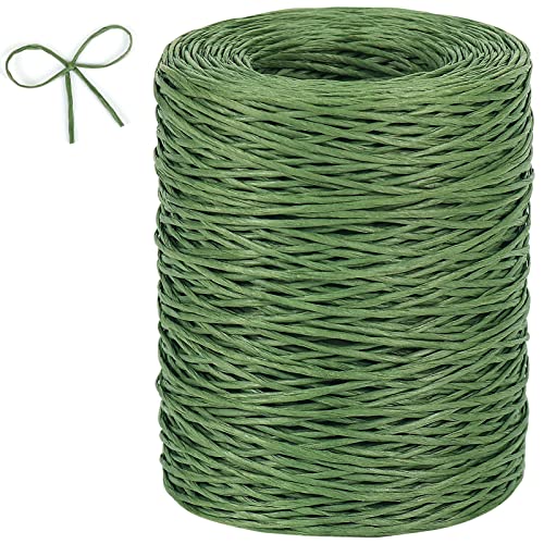 Tenn Well 656ft 2mm Floral Wire Paper Covered Green for Bouquets - color: Green