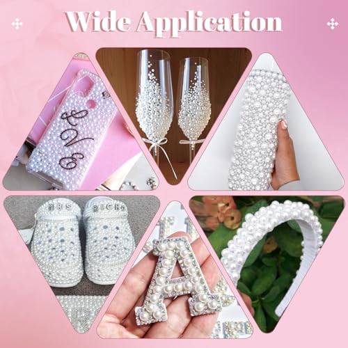 11000Pcs Flatback Pearls for Crafting (White), Assorted Size 2/3/4/5/6/8/10mm Non Hotfix Half Pearl, Bedazzling Bead for DIY Crafts Clothing Tumblers Mugs Shoes Fabric Embellishment Nail Art Makeup - color: White Pearls, size: Large Pack