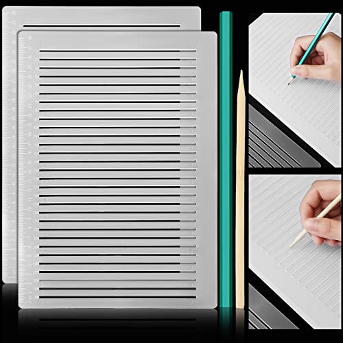 Fainne 4 Pack Straight Line Stencil for Journaling Writing, 9mm - size: 9mm