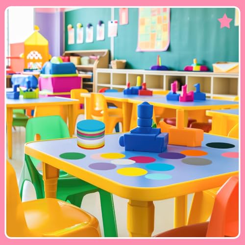 Honoson 1000 Pcs Circle Cutouts Paper 3.9 Inch School Bulletin Board Decor | Assorted Color Circles Round Die Cut Outs for Back to School Teacher Student Chalkboard Wall Decor DIY Craft - style: Round