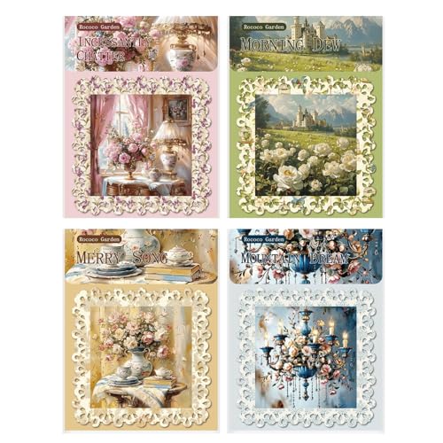 80 Sheets Rococo Garden Scrapbook Paper, Vintage Floral Pack - color: Rococo Garden