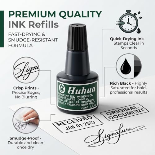 2 oz/60 ml Black Ink Refills for Ink Pad,Water-Based Pigment Ink for Rubber Stamps, Scrapbooking, Fingerprinting, Teachers and Office Use - color: Black Stamp Ink (2 Oz/2 Bottles)