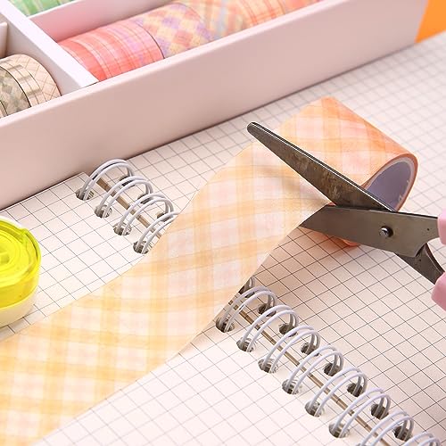 Plaid Washi Tape Set, 100 Rolls Basic Grid Decorative Masking Tapes