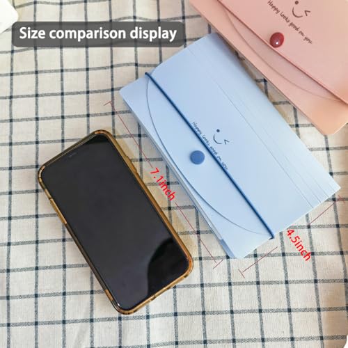 13-Pockets Sticker Storage Organizer,washi Tape Organizer,Expandable Accordion File Folder Sticker Book,Collecting for Storage Invoice/Receipt/Cards/Coupon/Tickets (Blue) - color: Blue