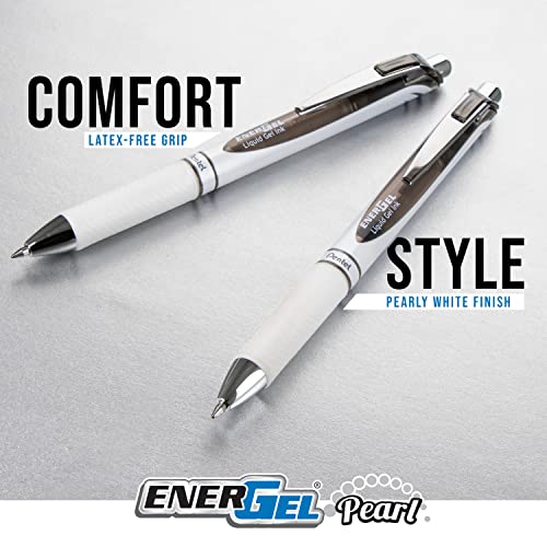 Pentel EnerGel Pearl RTX Gel Pen, 0.7mm, Assorted Ink, 4 count | Retractable, Medium Line, Needle-tip, Black Pink Blue and Purple ink - color: Assorted, size: 4 Count (Pack of 1), style: 0.7mm Needle