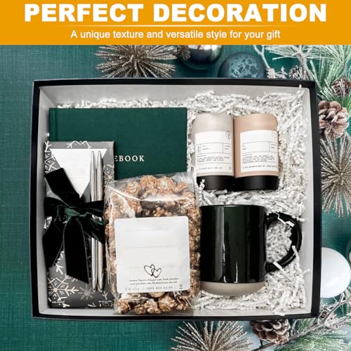 Crinkle Cut Paper Shred Filler,1 LB White Shredded Paper for Gift Boxes Bags Basket Filler Decoration,Grass Cushion Paper Streamer Stuffing for Christmas,Thanksgiving,Mother's Day Gift Wrapping - color: White, size: 1 LB