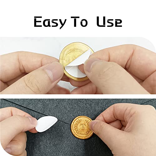 50Pcs Gold Letter A Adhesive Wax Seal Stickers, Hand-Made, No Need Seal Stamp, Tear and Use Wax Stickers for Wedding Invitations, Envelopes, Christmas Gift - color: Gold, size: A
