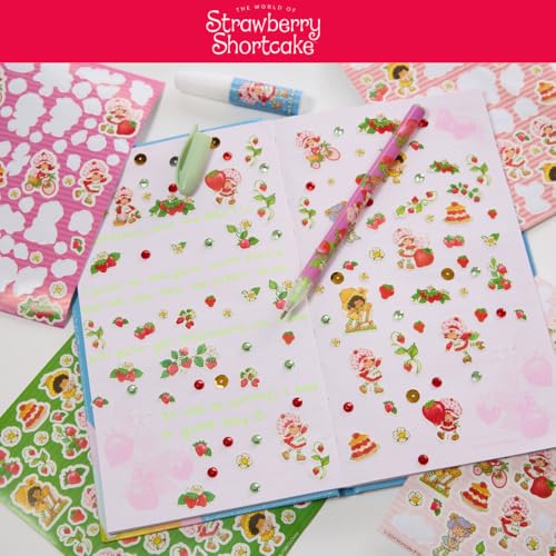 Strawberry Shortcake Sparkle Journal Set for Kids, Journal Kit with Stickers and Gems - style: Strawberry Shortcake