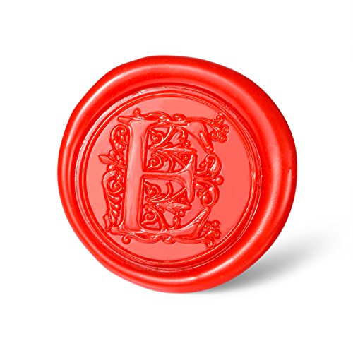 Mceal Wax Seal Stamp, Large Seal 1 1/5"(30mm) Dia, Silver Brass Head with Wooden Handle, Regal Letter A to Z Series (Letter E) - color: E