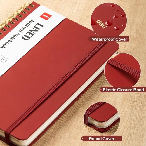 deli 3 Pack Lined Spiral Journal Notebook, 160 Pages, A5 (5.5"x8") Hardcover Writing Notebook, College Ruled Spiral Bound Journal for Women & Men - Perfect for Work, School, Office & Note Taking - color: Dark Red,Dark Green,Dark Blue, size: 3 Pack