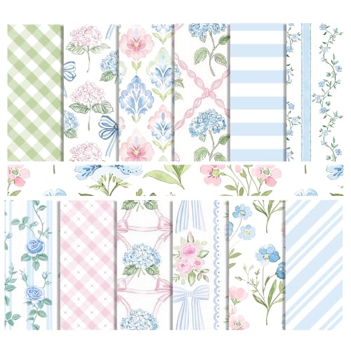Hydrangea Floral Pattern Paper 12'' x 12'' Hydrangeas Scrapbook Paper 24