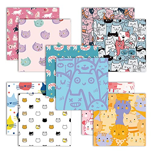 Origami Paper 6x6" Double Sided 50 Sheets 10 Colors Origami Kit,Craft Paper - color: 50sheets-cat family