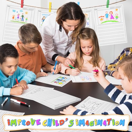 100 Sheets Handwriting Paper for Kid 8.5"x11" Primary Writing Paper | Kindergarten Write Story Bulk, Picture Space and Lines, DIY Craft Writing Kit, Kids Journal Activity, Back to School Supplies