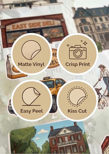 Upper East Side Sticker Sheet, Upper East Side Travel Stickers - style: Upper East Side NYC