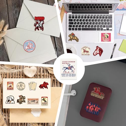 Goth Western Stickers Pack, Vintage Western Country Vinyl Waterproof Sticker for Water Bottles Laptops Cowboy Hats Scrapbooking Journaling,Cool Cowboy Decals for Teens Adults 50Pcs